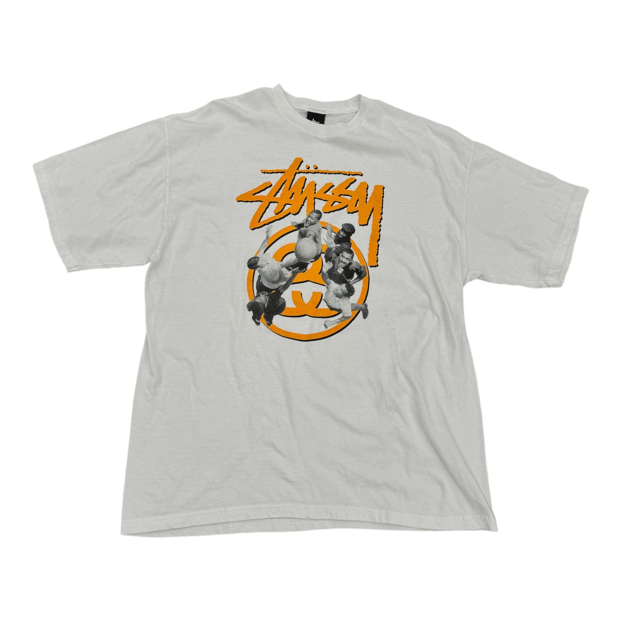 STUSSY BASKETBALL LOGO TEE - WHITE