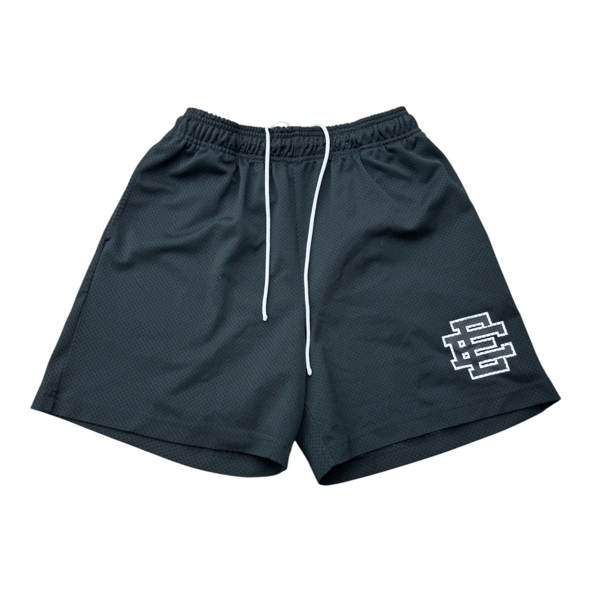ERIC EMMANUEL LOGO MESH SHORTS - BLACK