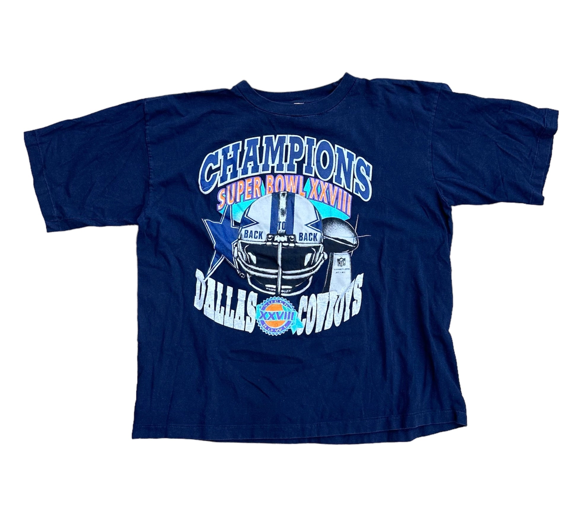 90’S DALLAS COWBOYS BACK TO BACK SUPER BOWL XXVIII TEE (LR)