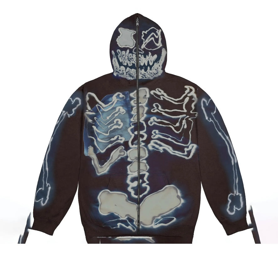 CACTUS JACK FOR FRAGMENT SKELETON FULL ZIP UP HOODIE