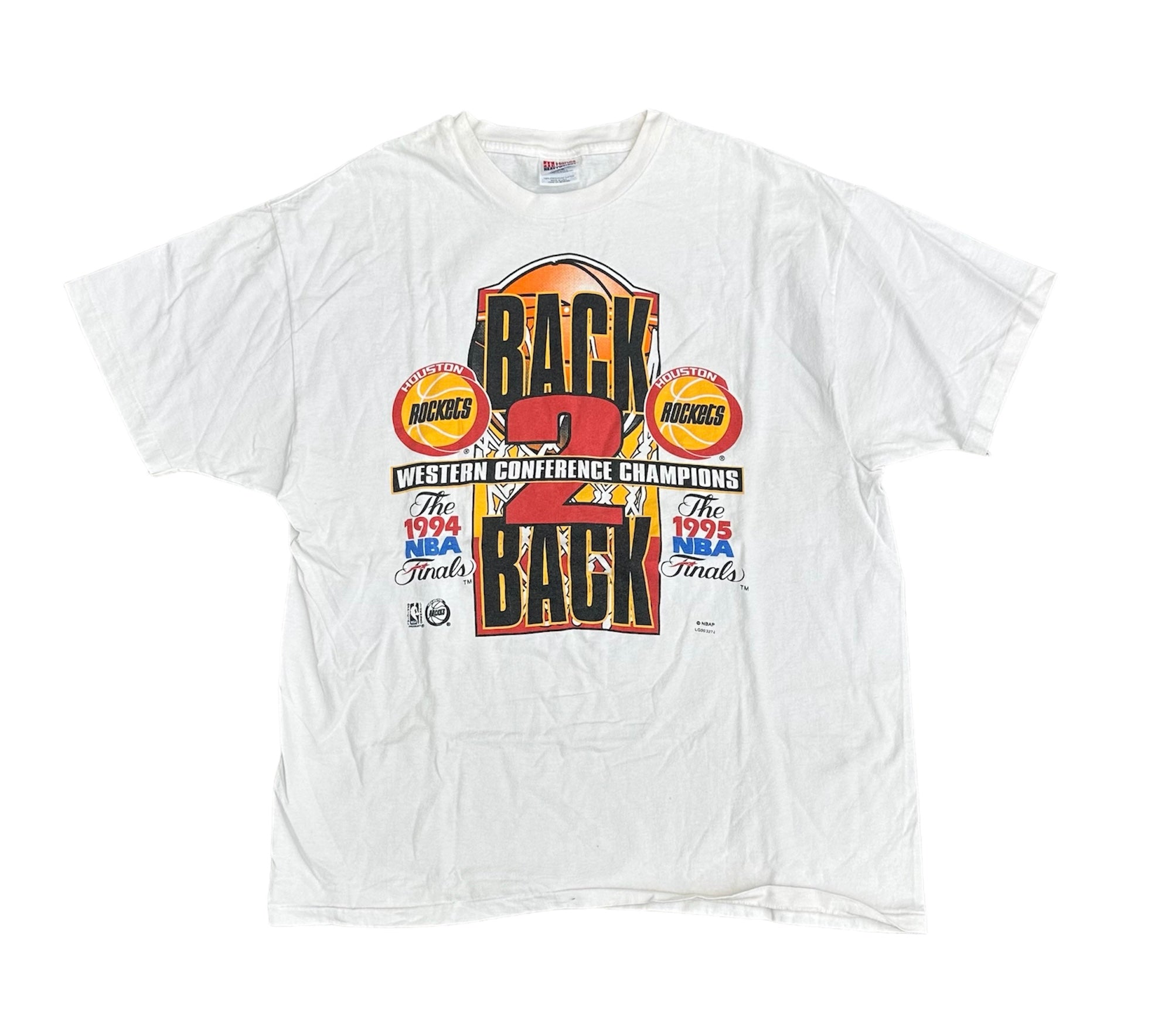 1994 HOUSTON ROCKETS BACK TO BACK WESTERN CONFERENCE CHAMPS TEE (LR)