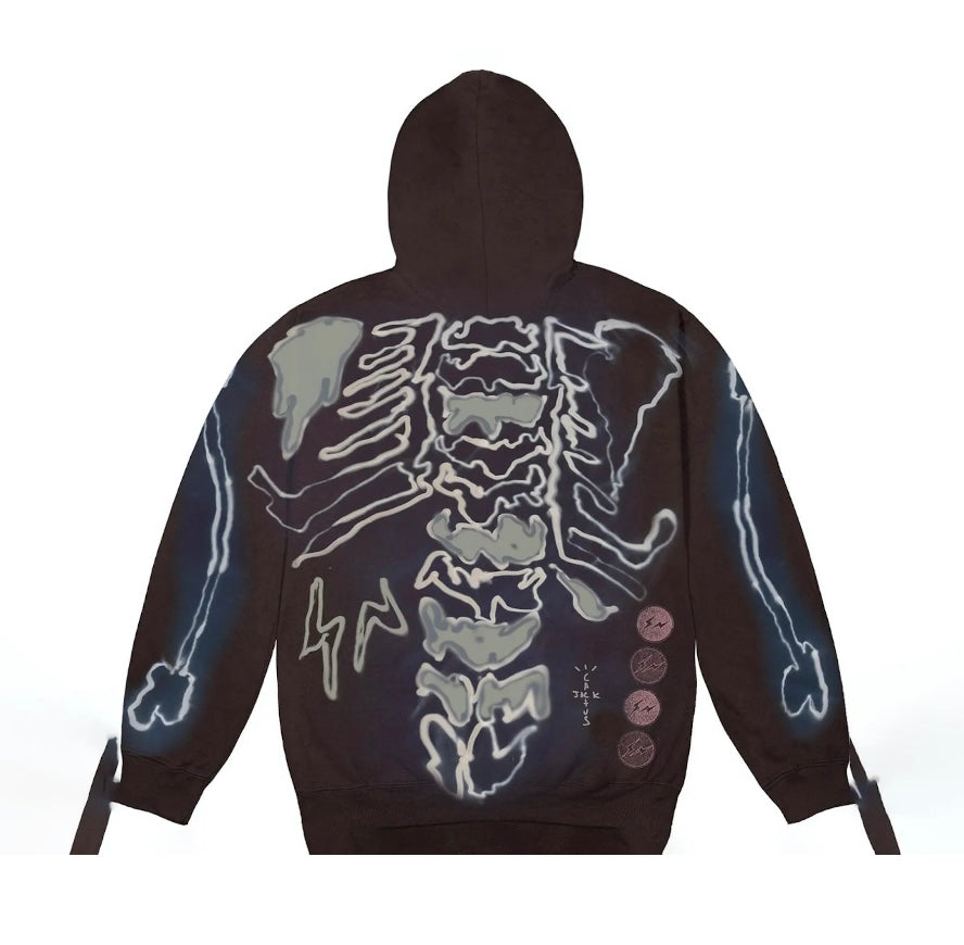 CACTUS JACK FOR FRAGMENT SKELETON FULL ZIP UP HOODIE