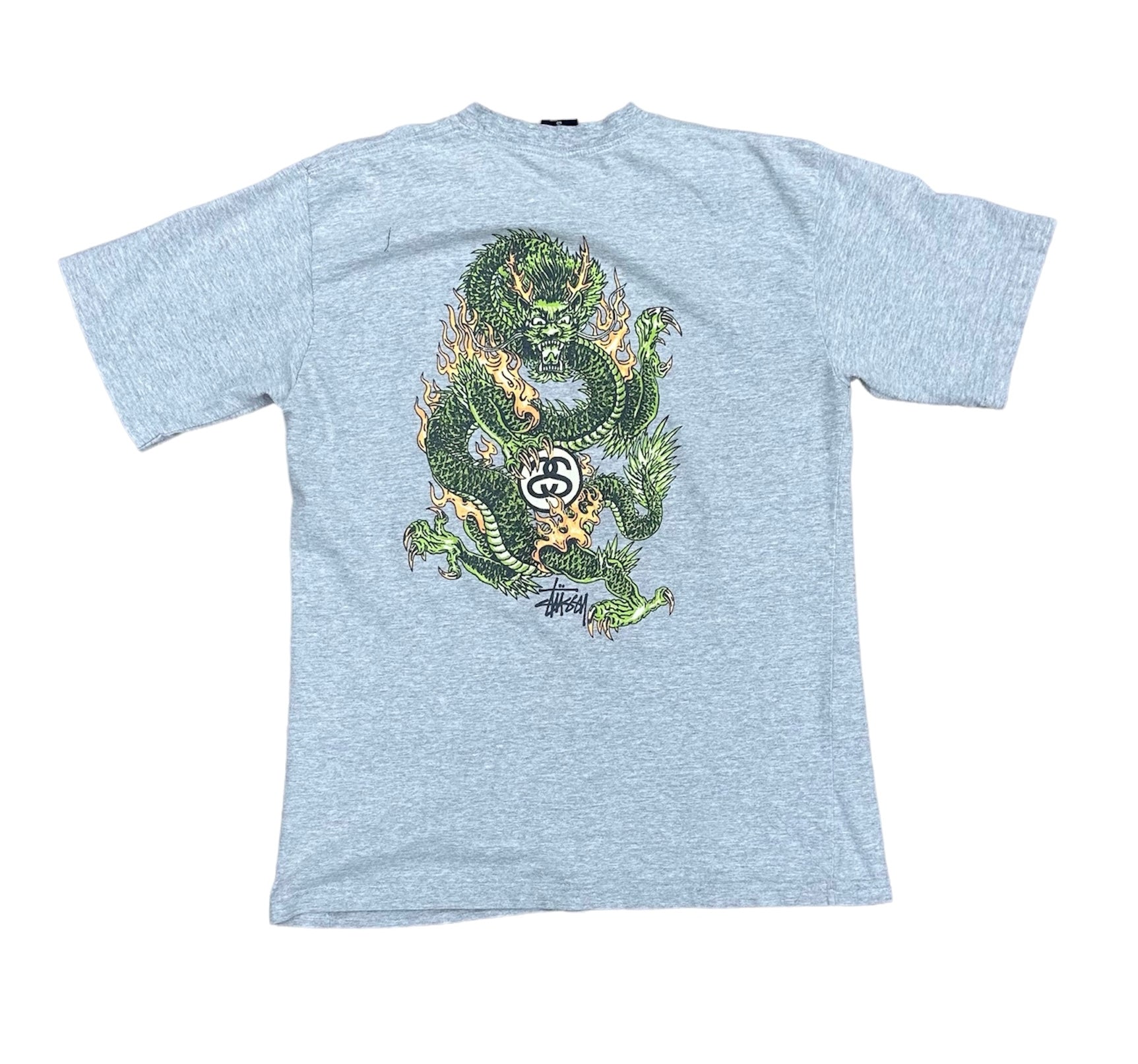 90’S STUSSY DRAGON TEE - GREY