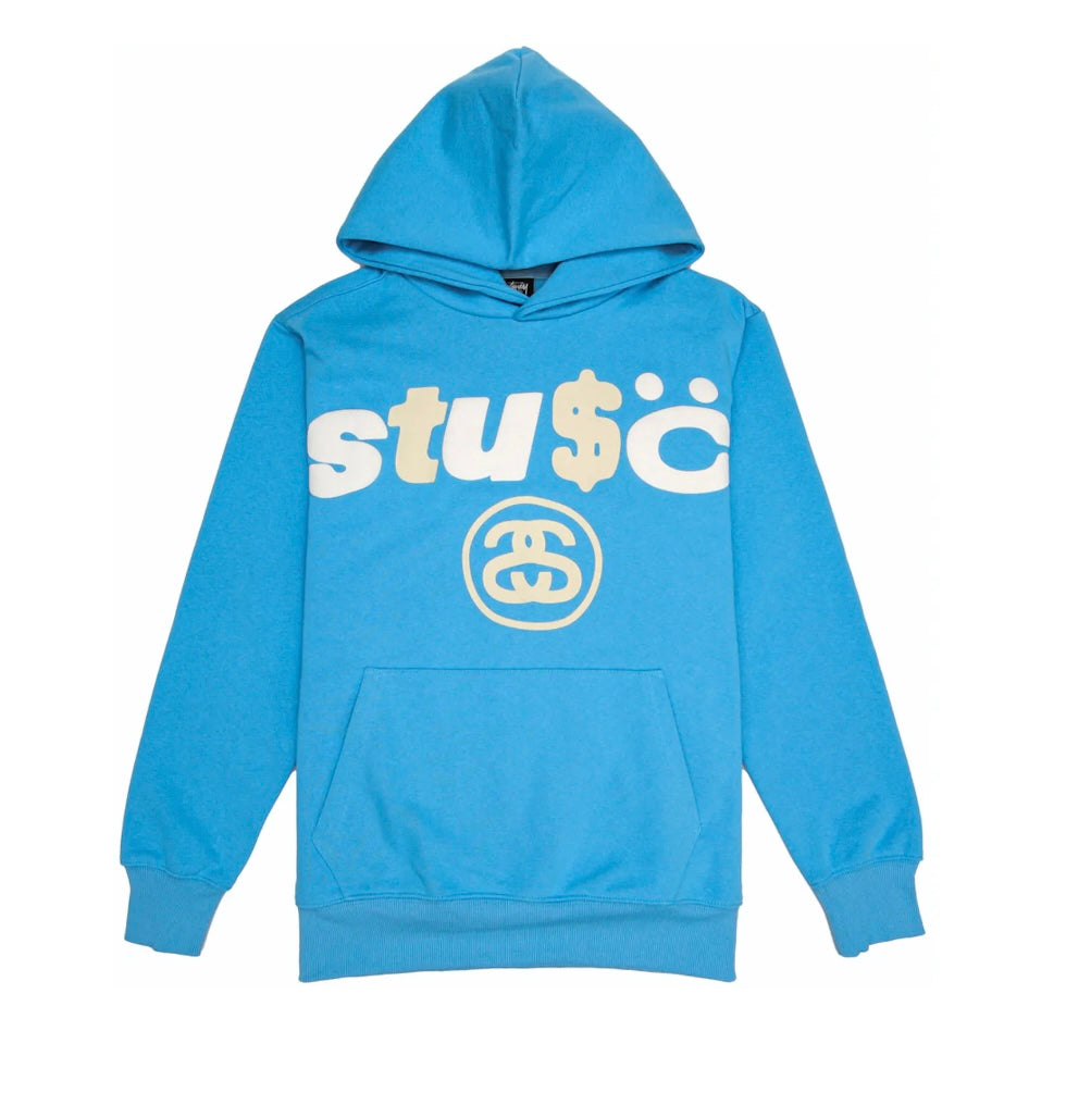 STUSSY X CPFM 8 BALL PIGMENT DYED HOODIE - BLUE
