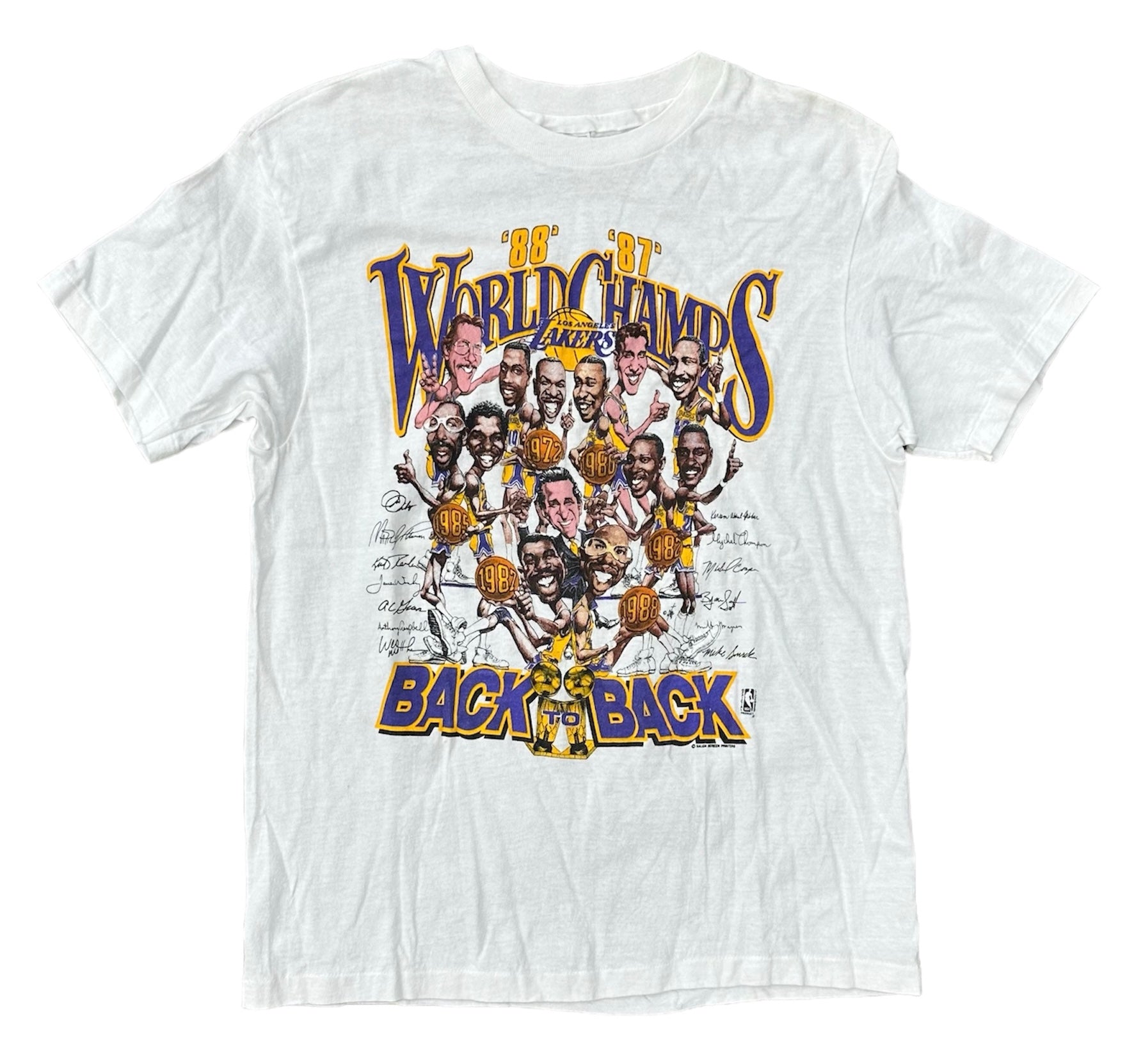 1988 WORLD CHAMPS LAKERS TEE (LR)