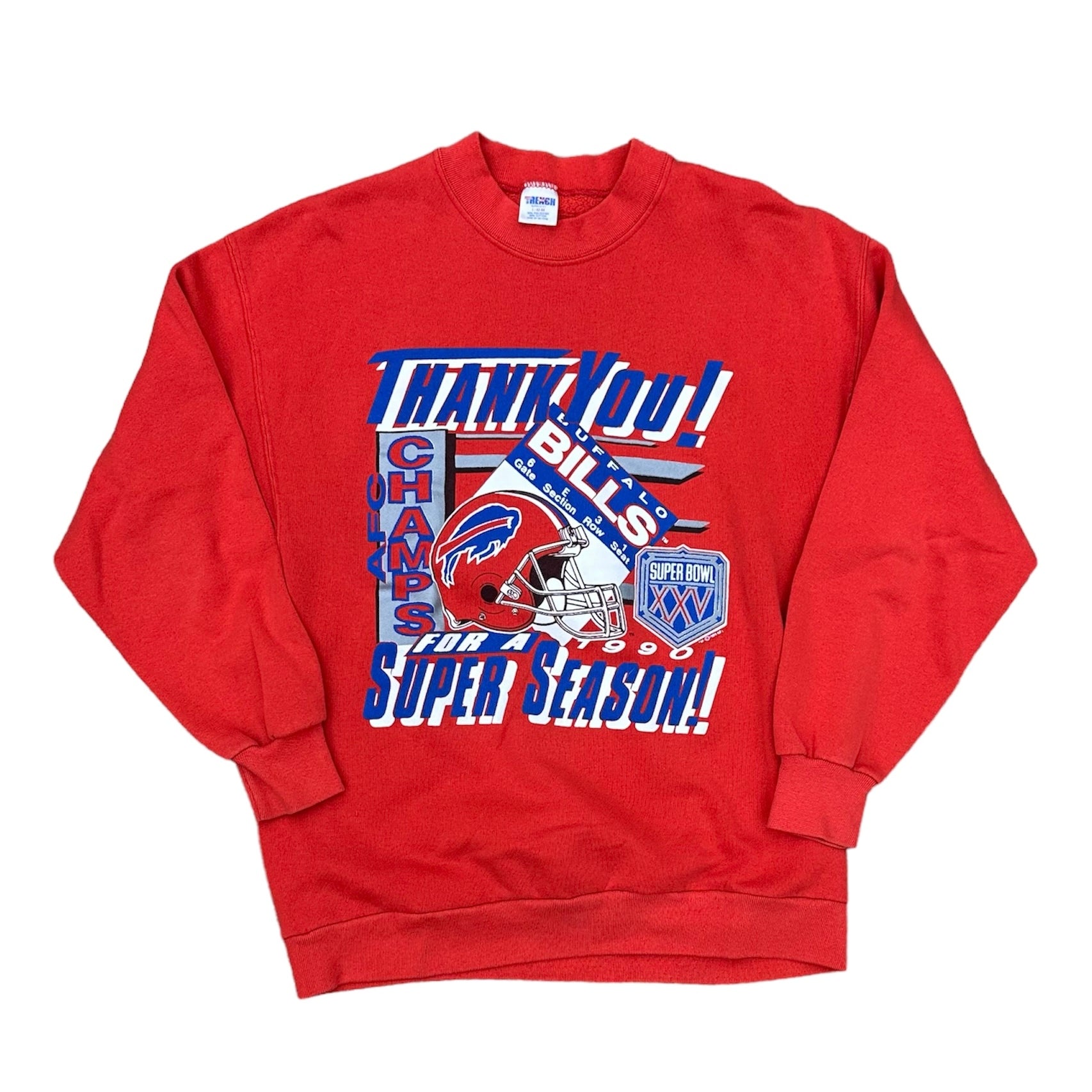 1990 BUFFALO BILLS AFC CHAMPS CREWNECK