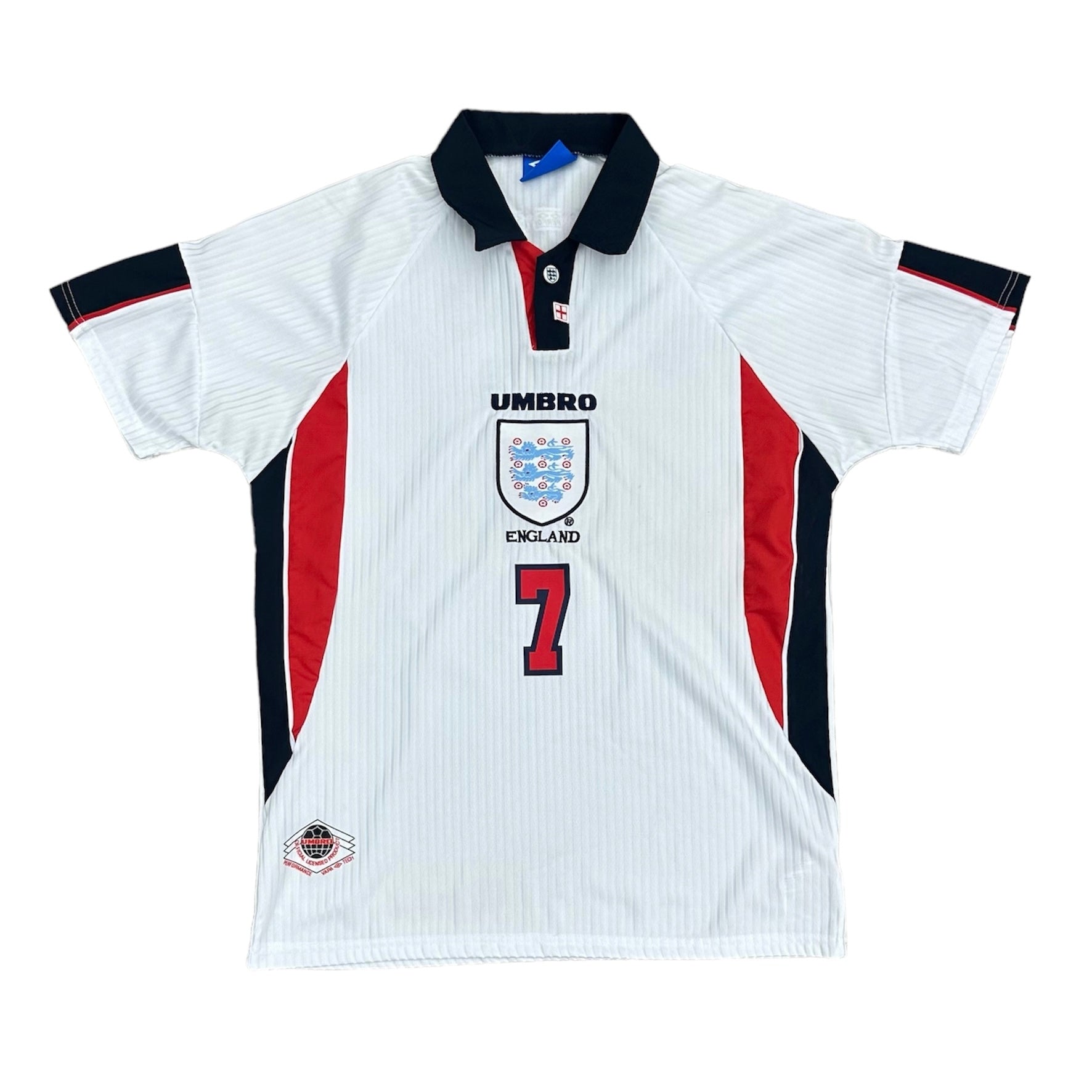 1998 UMBRO DAVID BECKHAM ENGLAND WORLD CUP KIT (LR)