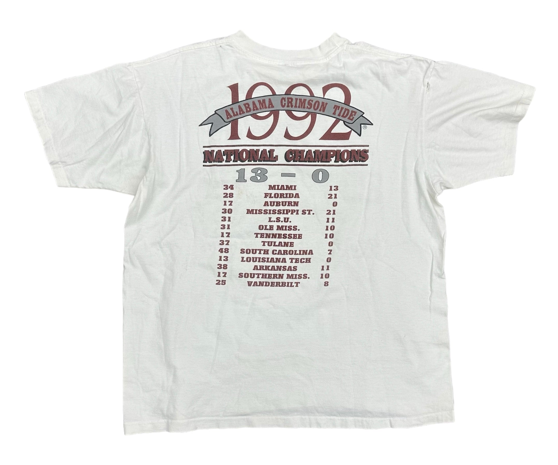 1992 ALABAMA NATIONAL CHAMPS TEE (LR)