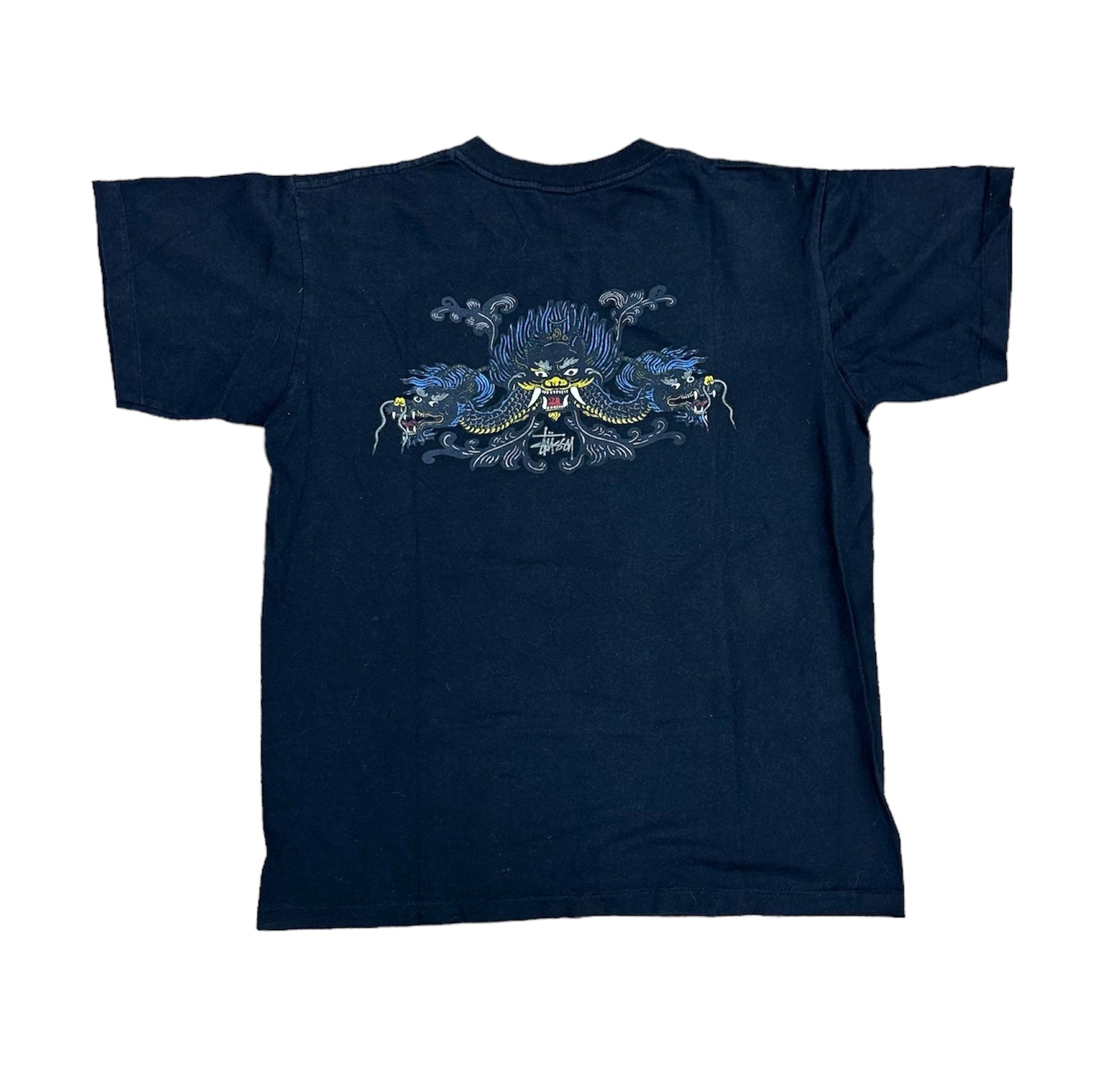90’S STUSSY DRAGON TEE - BLACK