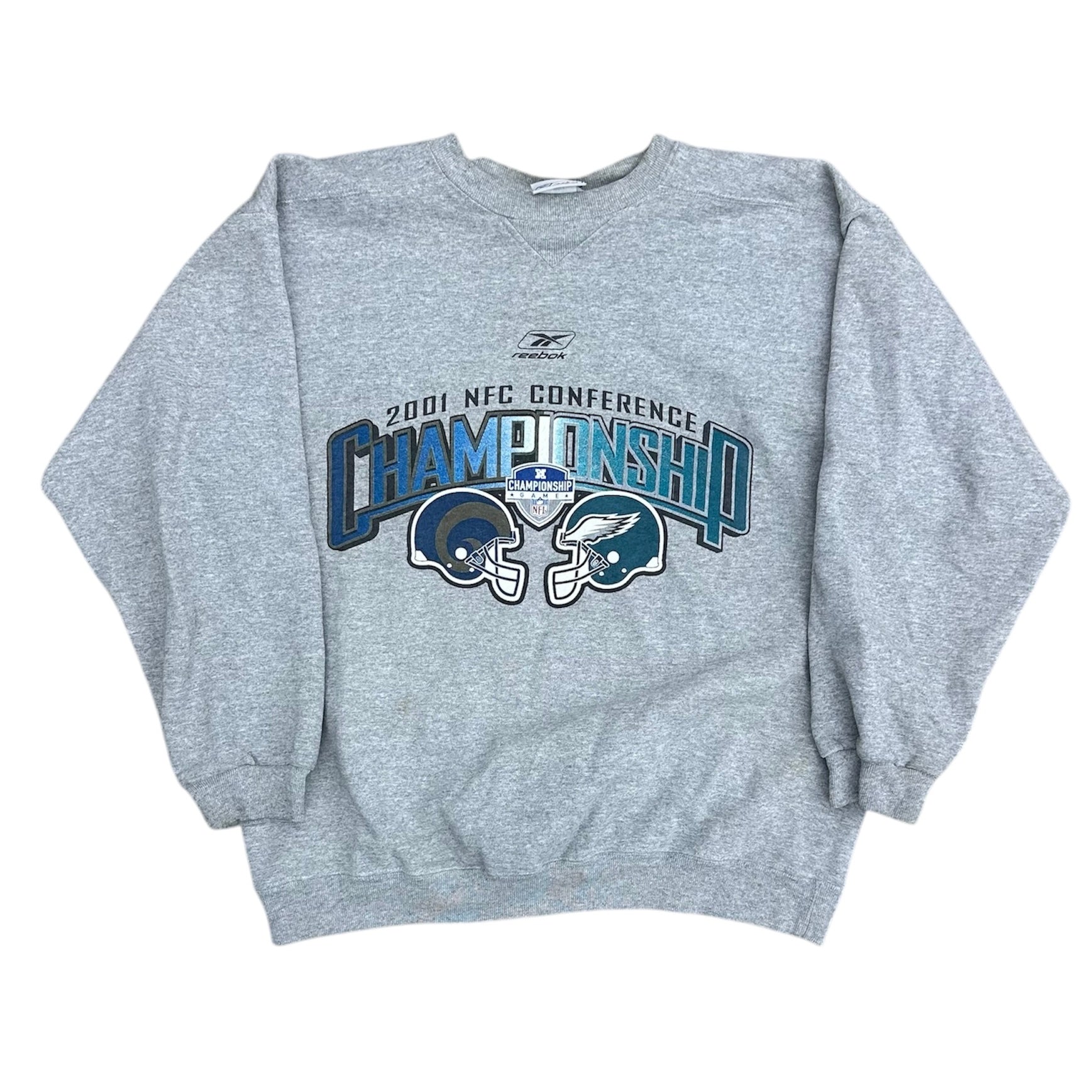 2001 NFC CHAMPIONSHIP EAGLES VS RAMS CREWNECK (LR)