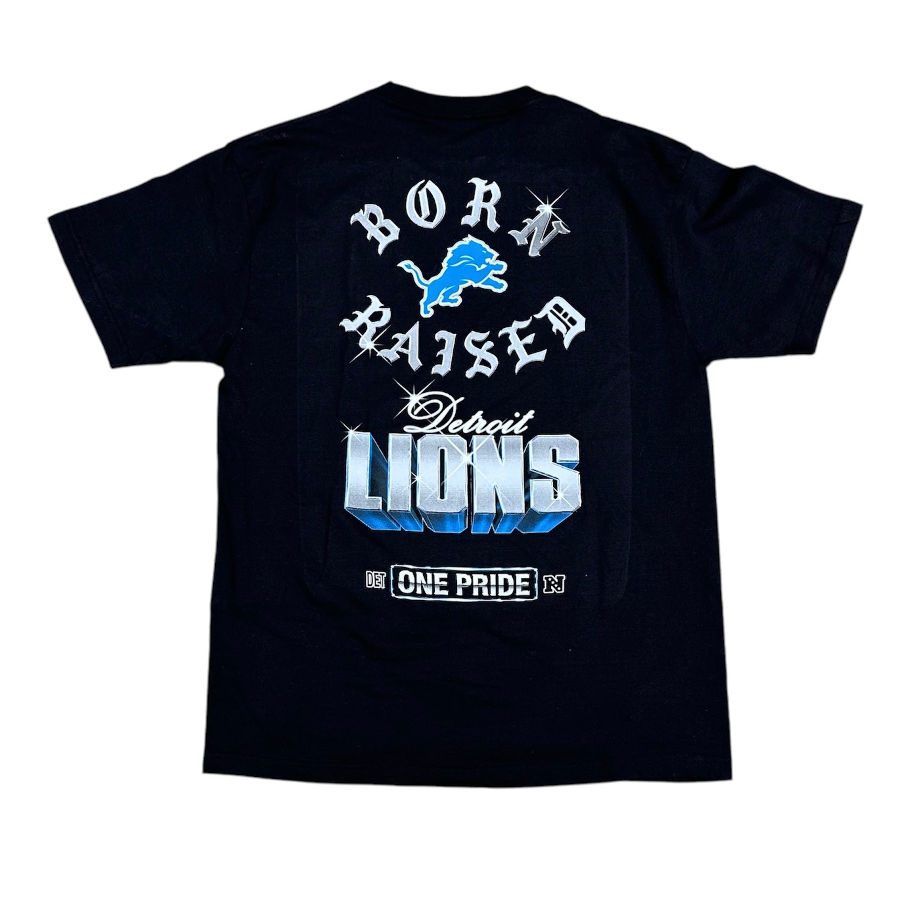 DETRIOTS LIONS X BORN AND RAISED TEE - BLACK