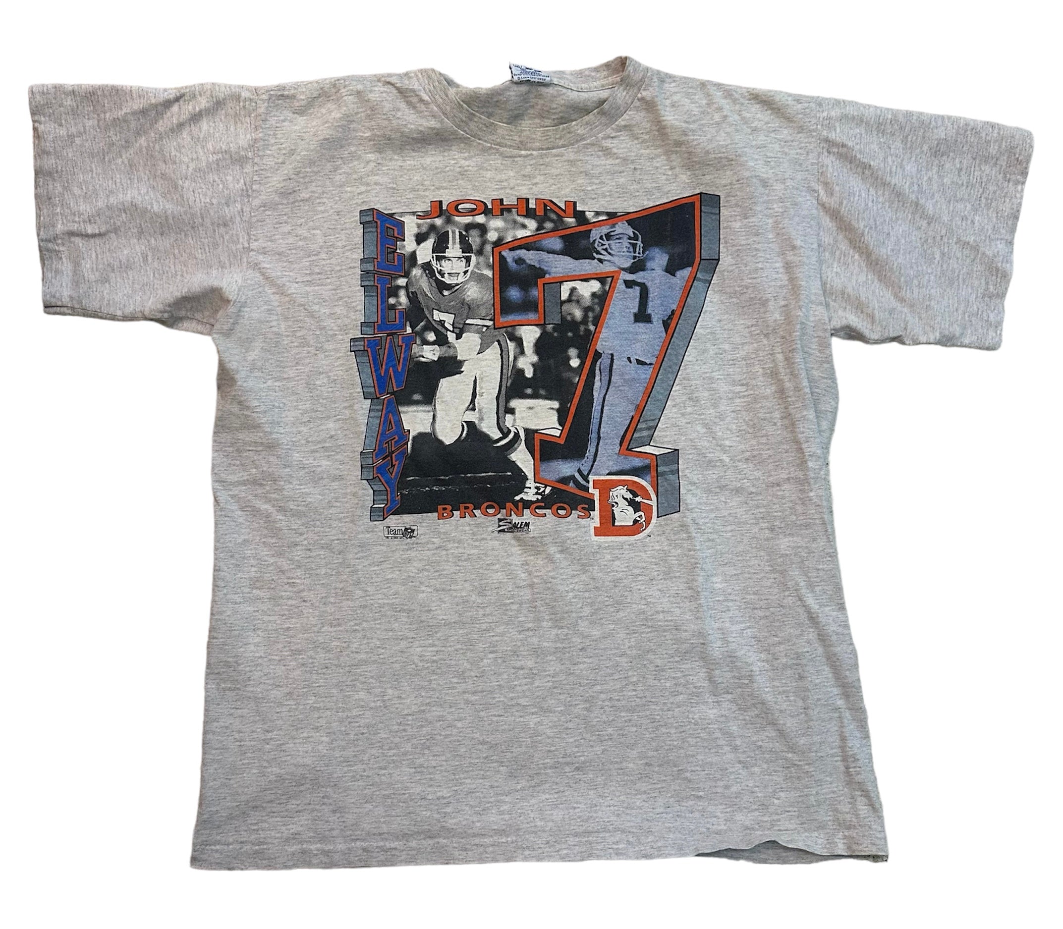 1991 DENVER BRONCOS JOHN ELWAY TEE (LR)