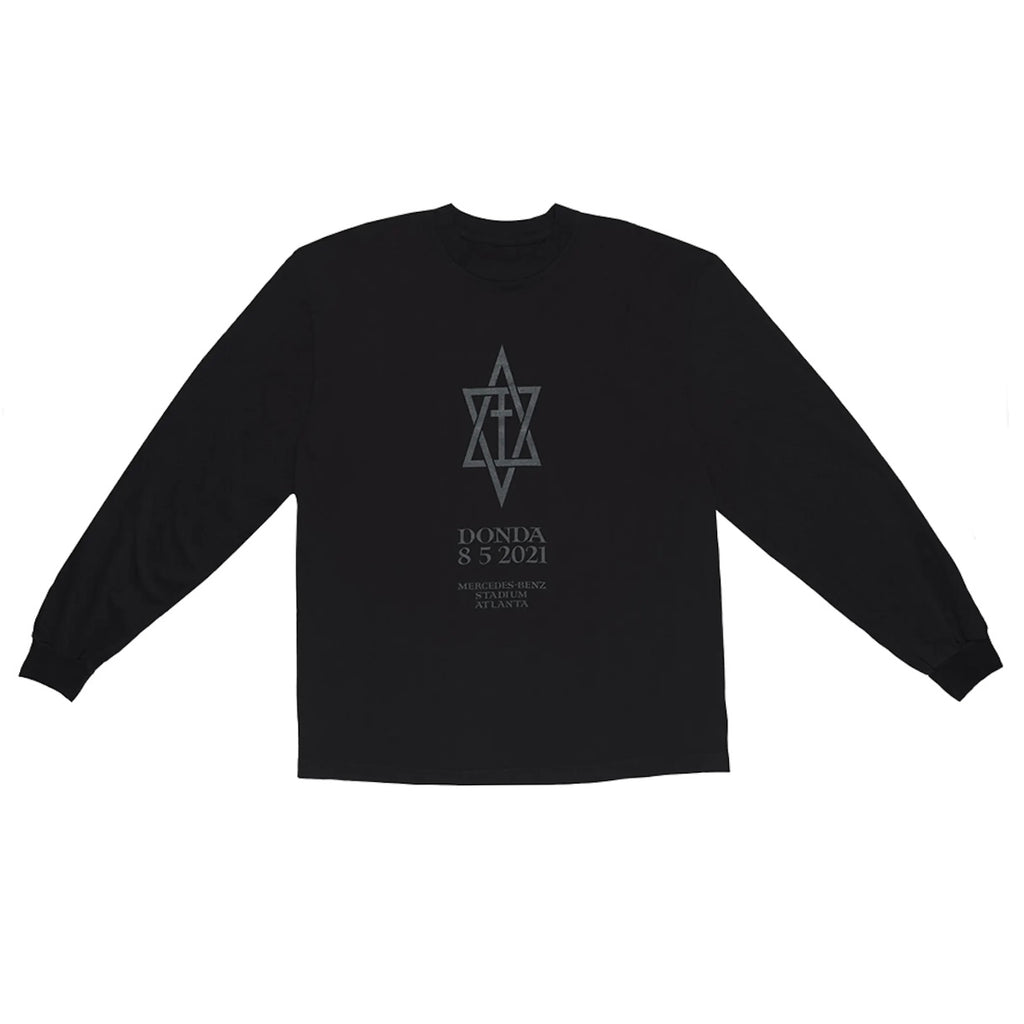 KANYE WEST DONDA AUGUST 5TH LISTENING EVENT L/S TEE - BLACK