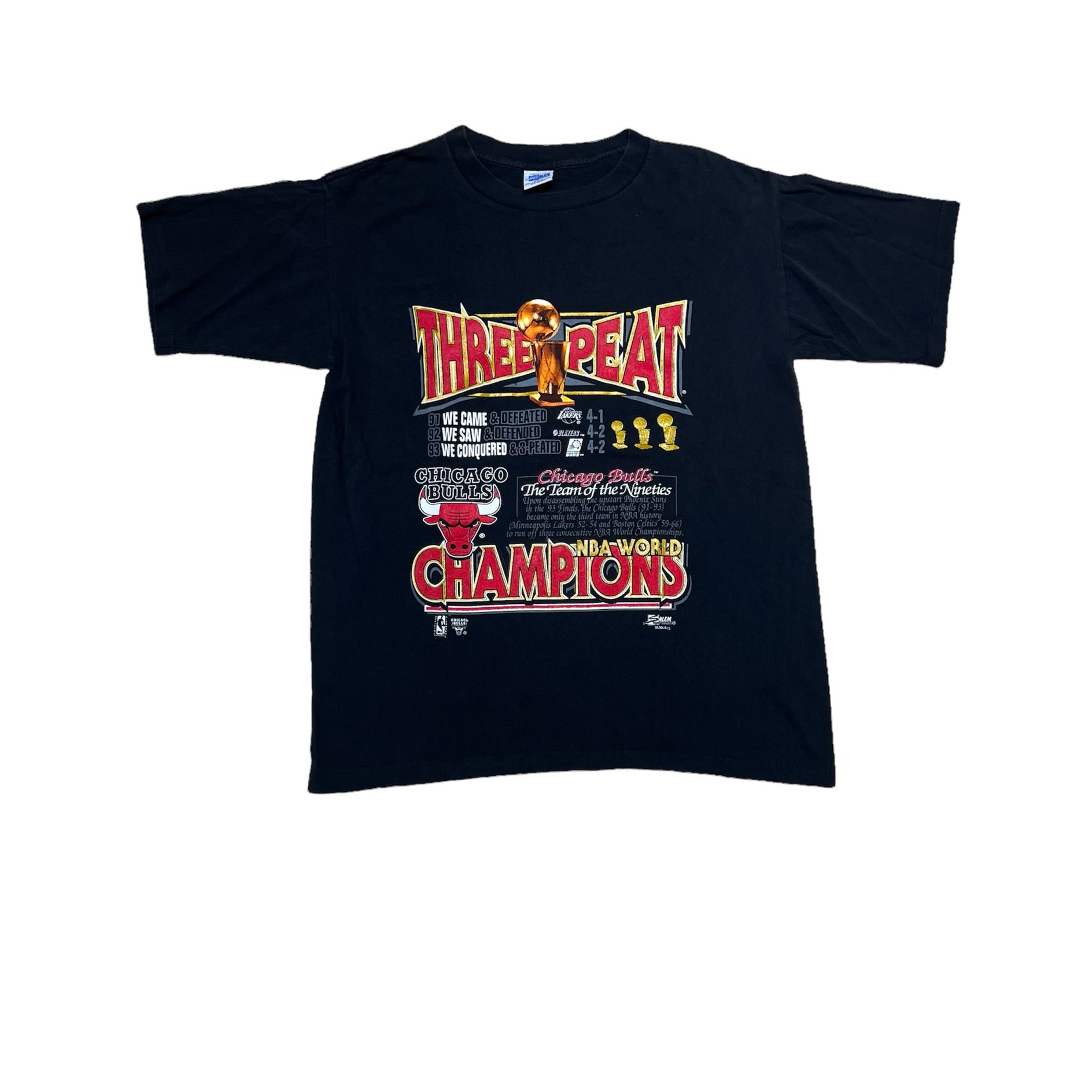 1993 CHICAGO BULLS THREE PEAT TEE