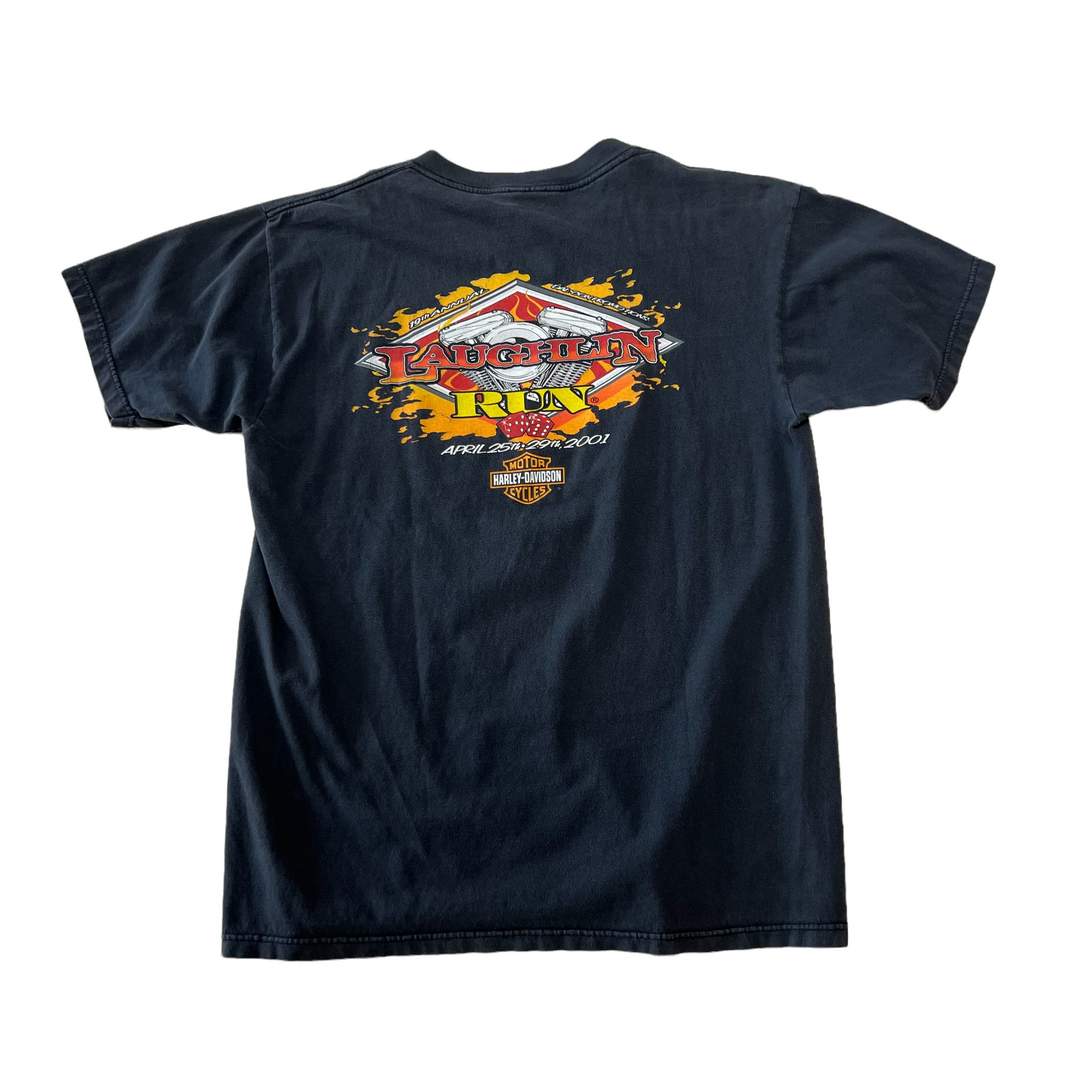 2001 FLAME EAGLE AND WOLF HARLEY DAVIDSON TEE