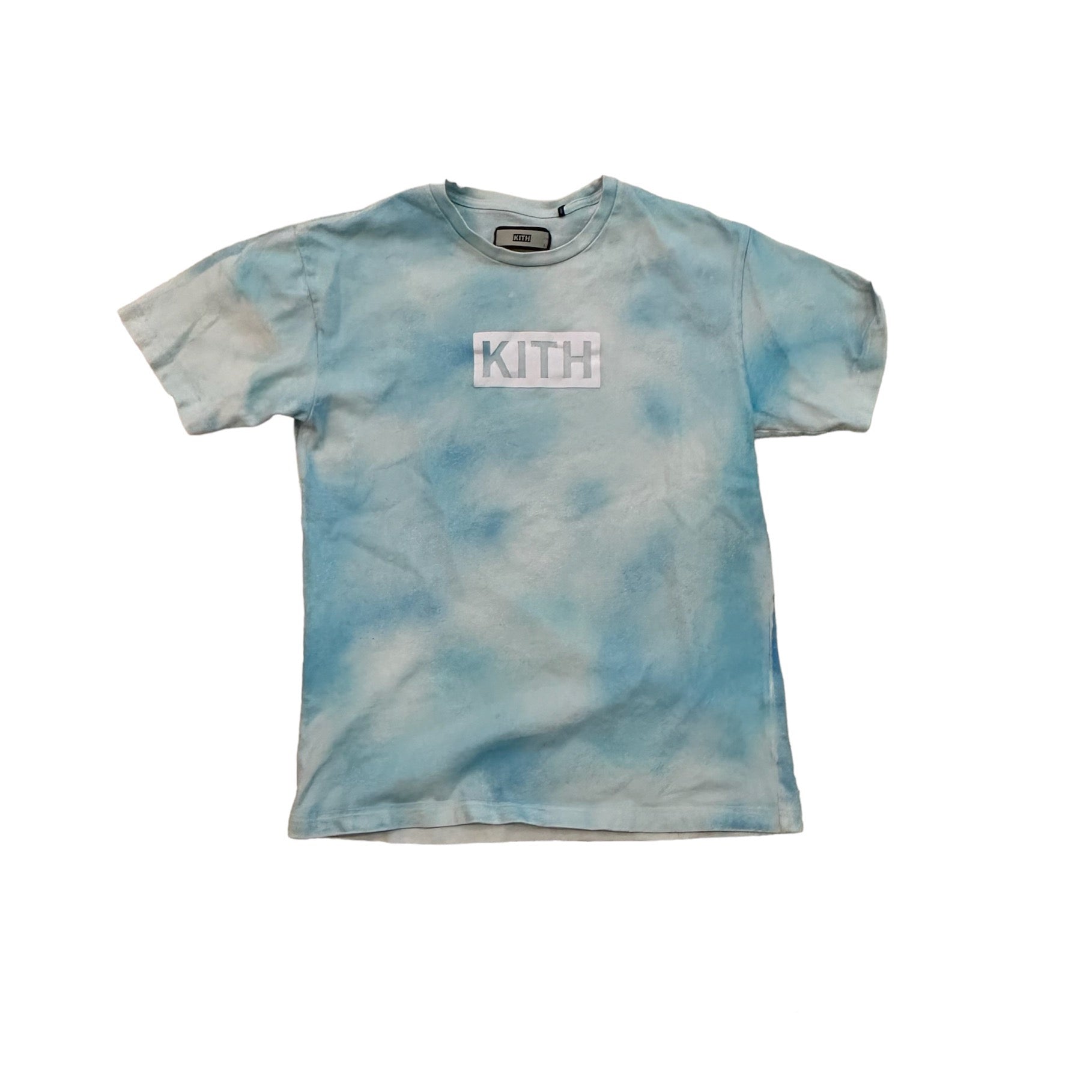 KITH BOX LOGO BLUE TYEDIE TEE