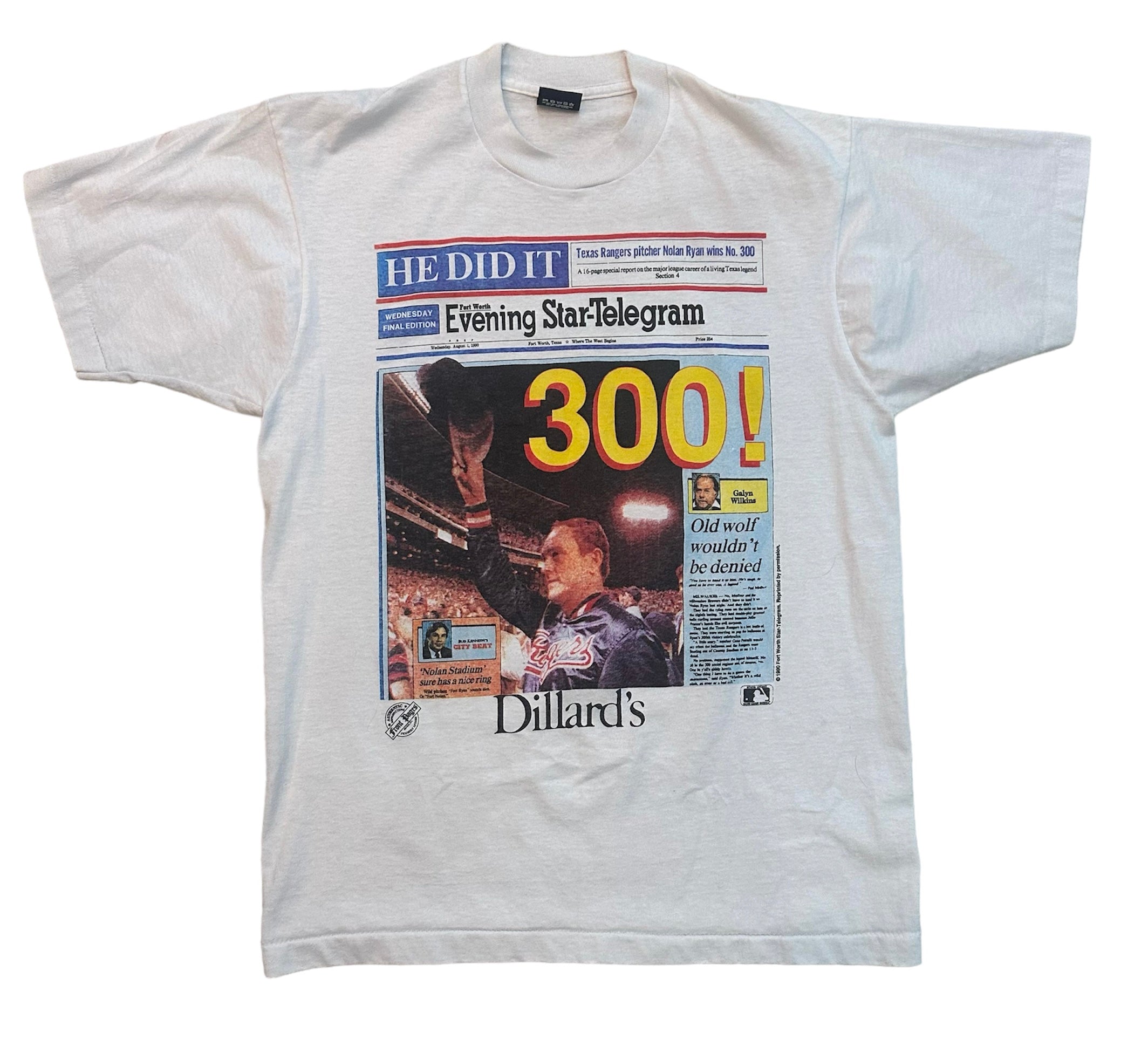 1990 NOLAN RYAN WINS NO. 300 TEE (LR)