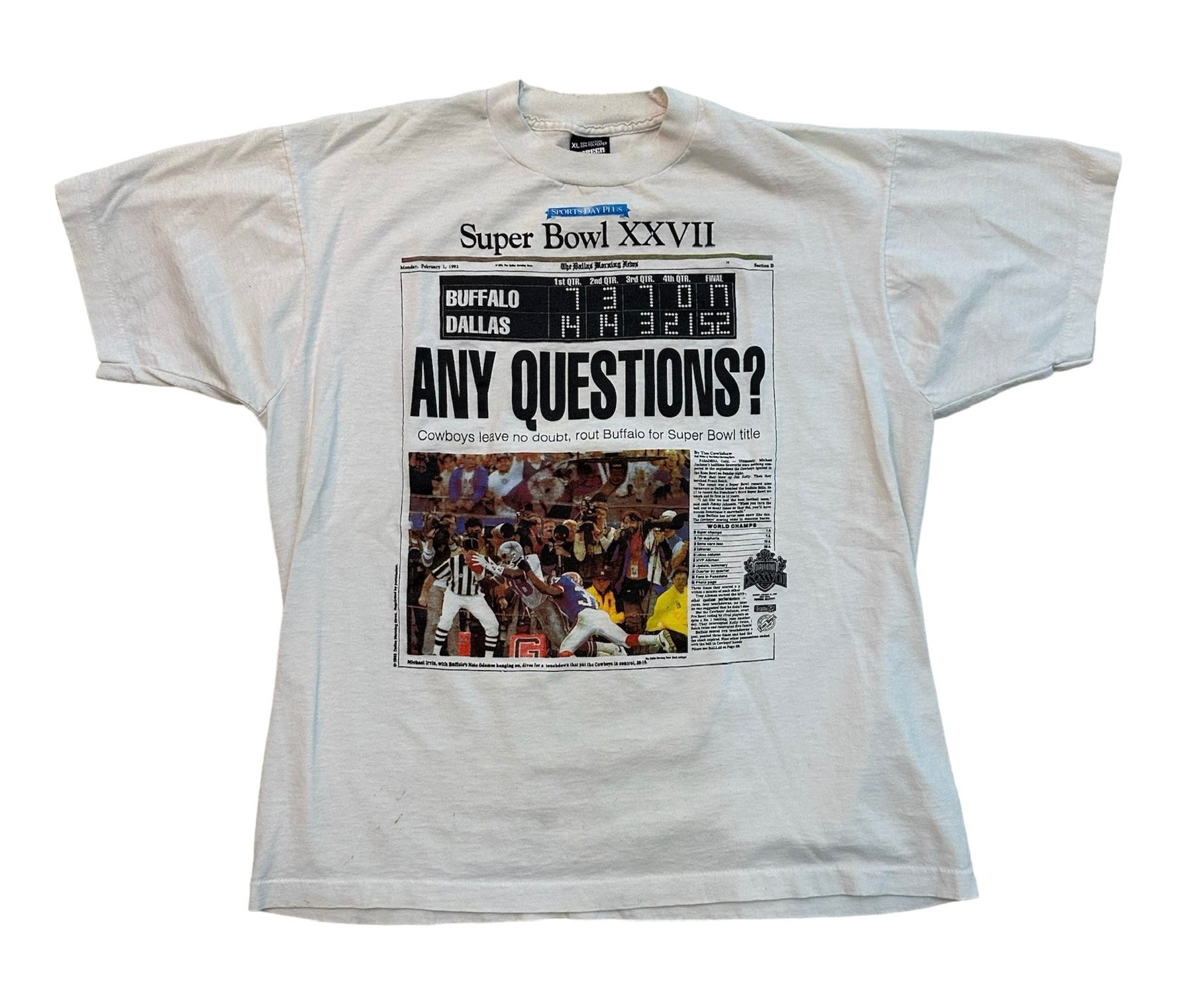 1993 SUPER BOWL XXVII ARTICLE TEE (LR)