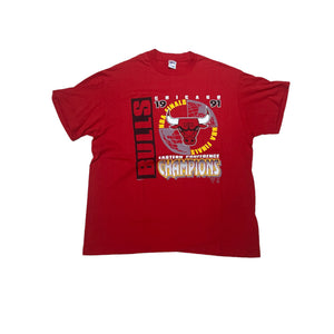 1991 CHICAGO BULLS EASTERN CONFERENCE CHAMPS RED TEE