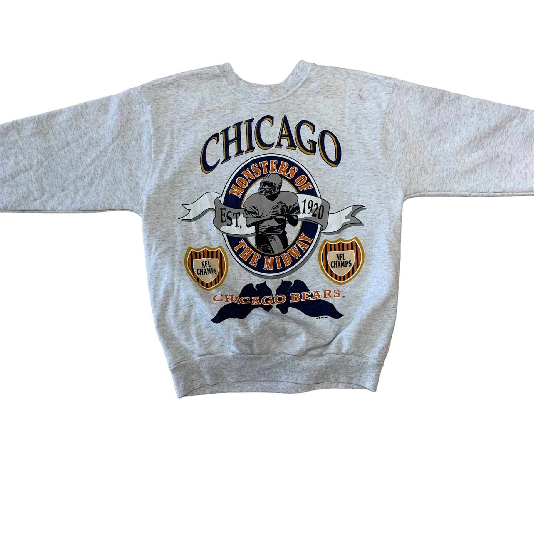 1993 CHICAGO BEARS DOUBLE SIDED CREWNECK