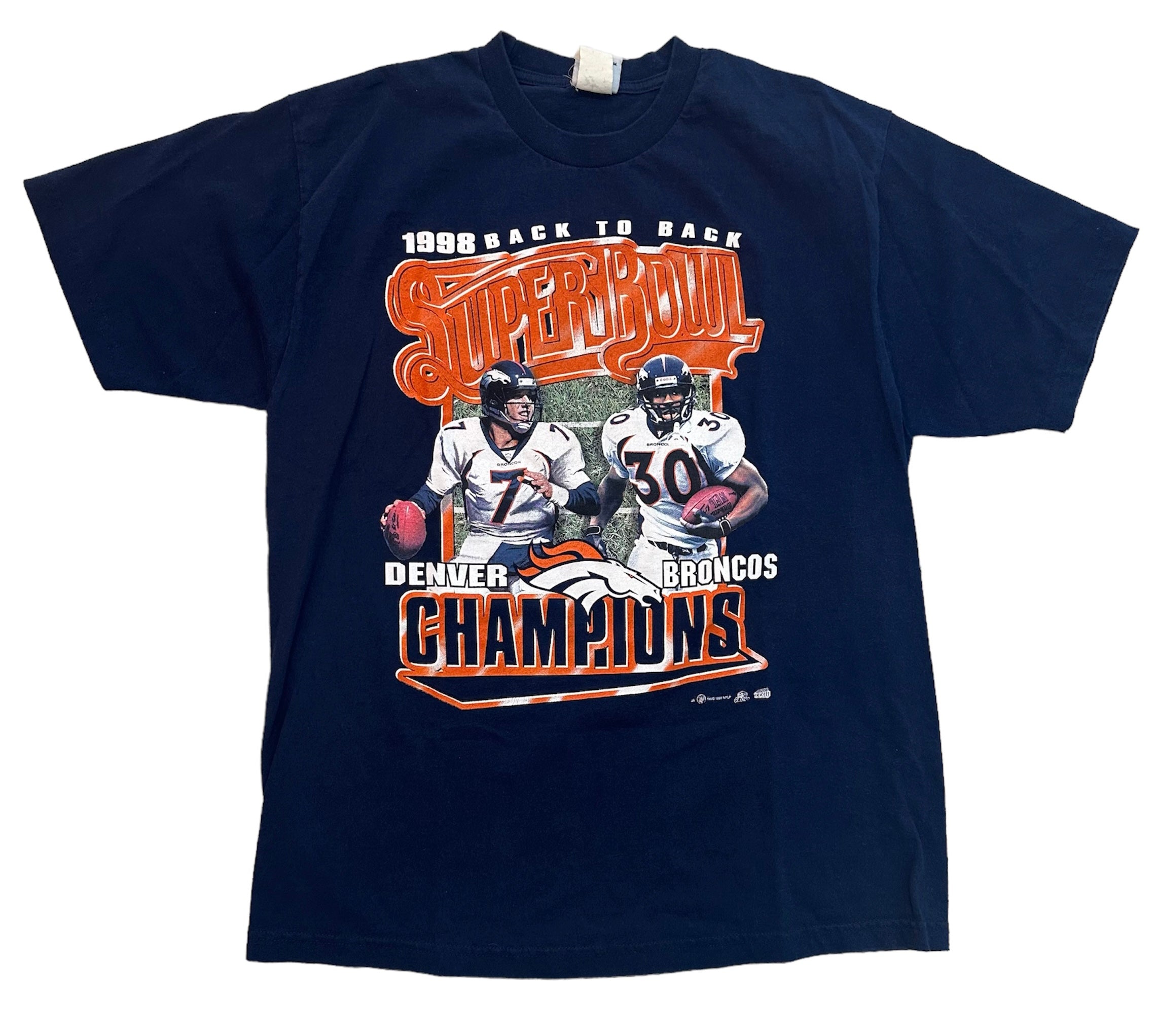 1998 DENVER BRONCOS BACK TO BACK CHAMPS TEE (LR)